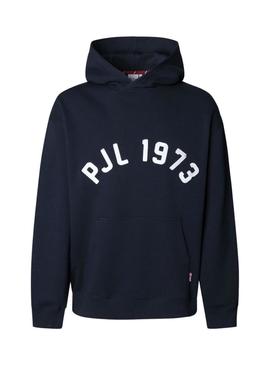 Moletom Pepe Jeans Maverick azul marinho com capuz para homem