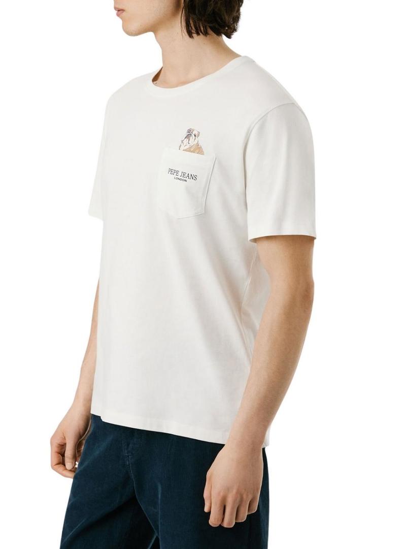 Camiseta Pepe Jeans Thansen branca para homem.