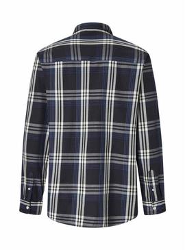 Camisa Pepe Jeans Codar xadrez azul para homem.