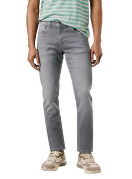 Calça jeans Pepe Jeans Track slim cinza para homem.