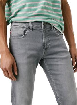 Calça jeans Pepe Jeans Track slim cinza para homem.