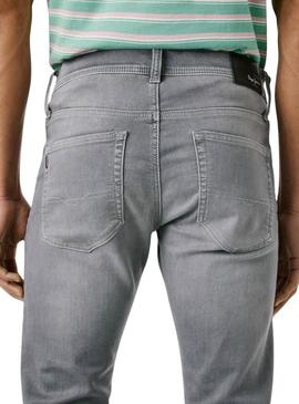 Calça jeans Pepe Jeans Track slim cinza para homem.
