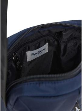 Bolsa Pepe Jeans Wayne reporter com logotipo marinho para homem.