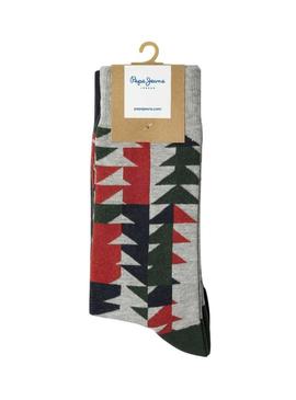 Pack 3 Pares de Meias Pepe Jeans Geo Tree para homens.
