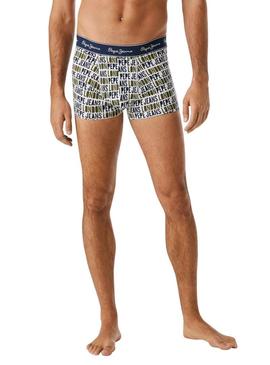 Conjunto de 3 cuecas Pepe Jeans Logo para homem.
