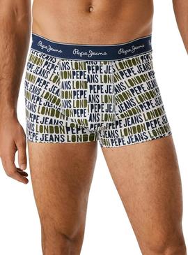 Conjunto de 3 cuecas Pepe Jeans Logo para homem.