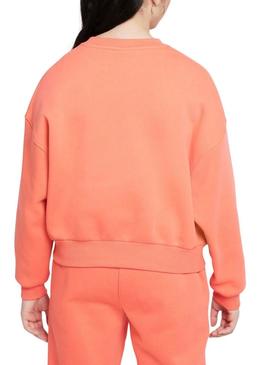 Moletom Nike Club Fleece laranja para menina
