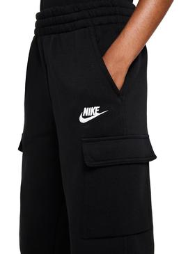 Calça Nike Sportswear Club Fleece preta para crianças.