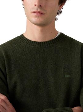 Camisa original de mangas largas verde Levis Housemark para homem.