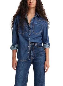 Camisa de ganga Levi's Teodora Western para mulher.
