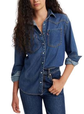 Camisa de ganga Levi's Teodora Western para mulher.