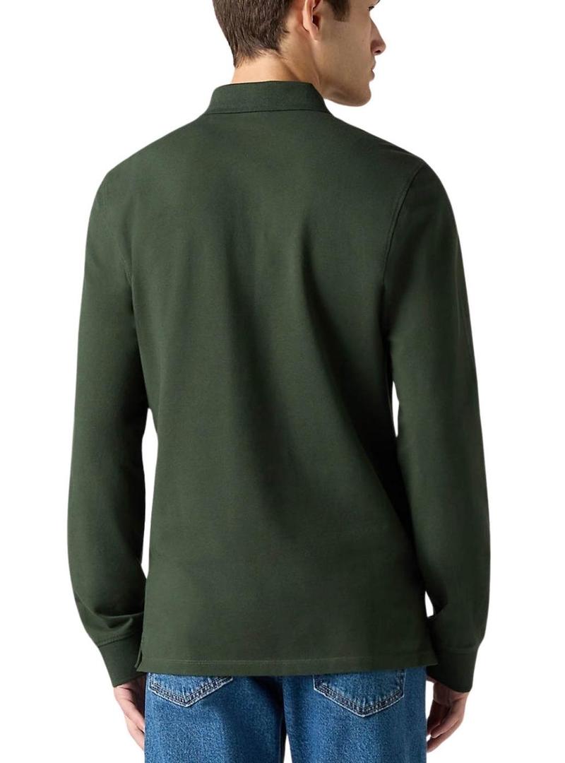 Polo Levis Housemark slim manga longa verde para homem