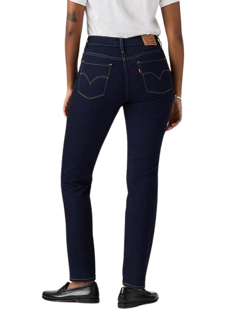 Calça jeans Levis 314 Shaping Straight escuro para mulher