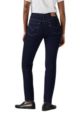 Calça jeans Levis 314 Shaping Straight escuro para mulher