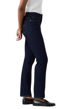 Calça jeans Levis 314 Shaping Straight escuro para mulher