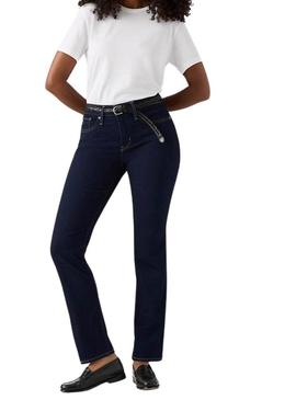 Calça jeans Levis 314 Shaping Straight escuro para mulher