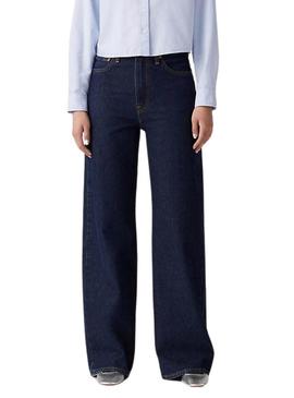 Calça jeans Levis Ribcage Wide Leg H223 para mulheres