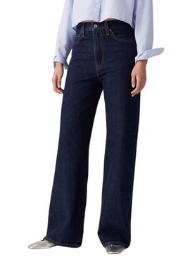 Calça jeans Levis Ribcage Wide Leg H223 para mulheres