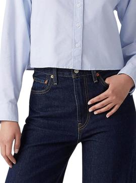 Calça jeans Levis Ribcage Wide Leg H223 para mulheres