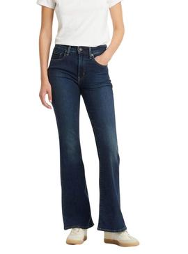 Calça jeans Levis 726 cintura alta flare azul para mulher
