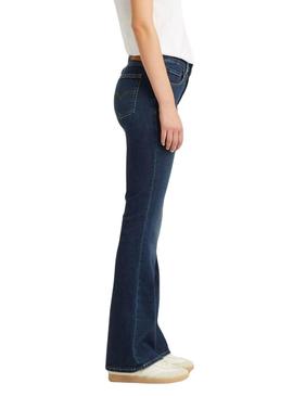 Calça jeans Levis 726 cintura alta flare azul para mulher