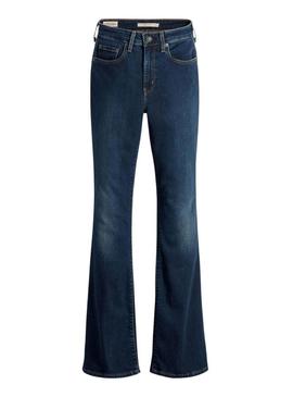Calça jeans Levis 726 cintura alta flare azul para mulher