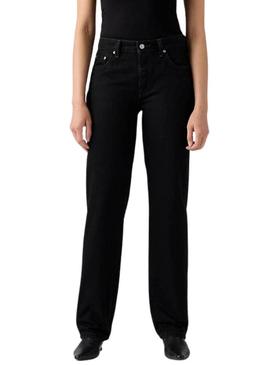 Calça jeans Levis 501 90S Rinsed preta para mulher