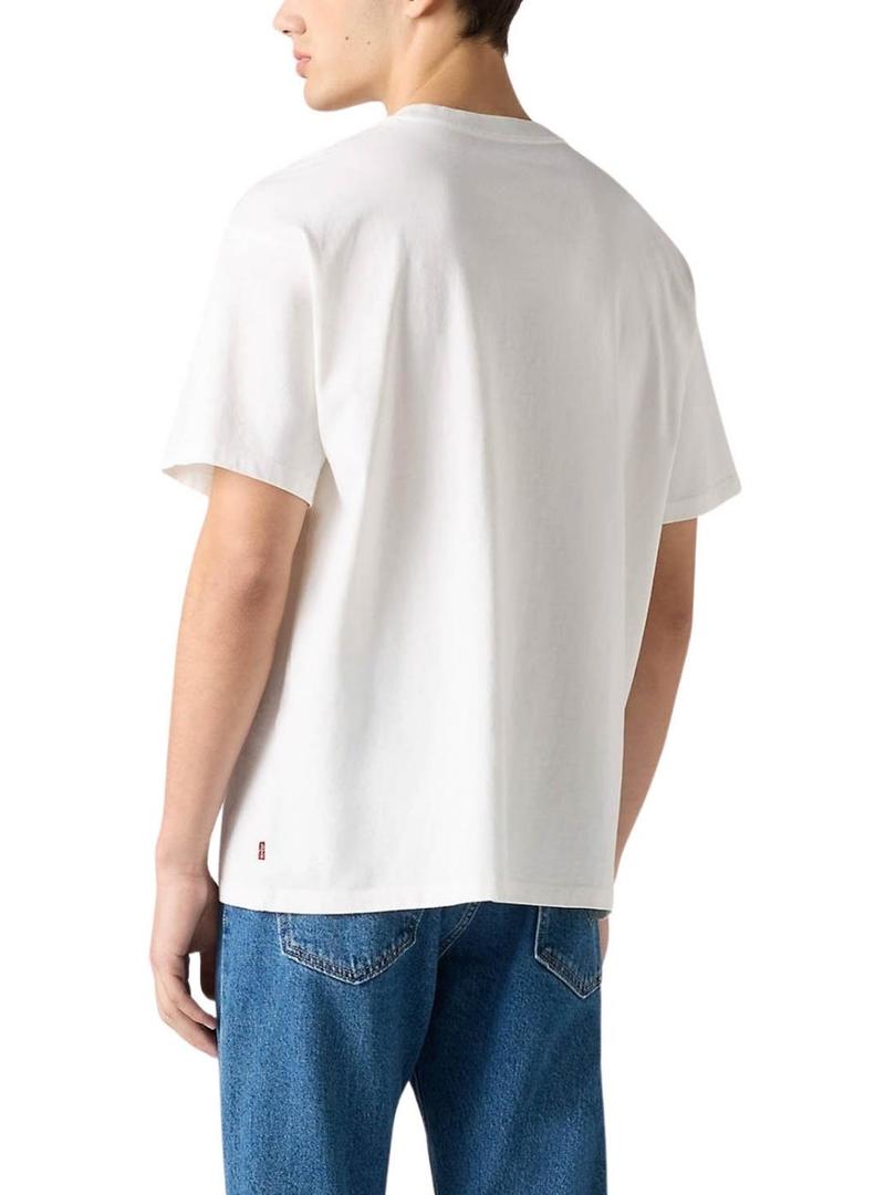 Camiseta Levis Vintage Fit Graphic branca para homem.