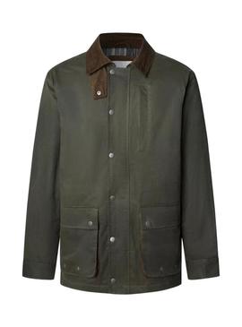 Casaco encerado Pepe Jeans Joseph verde para homem