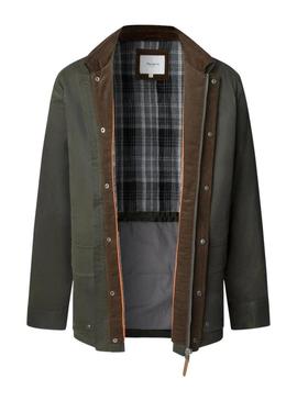 Casaco encerado Pepe Jeans Joseph verde para homem