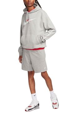Bermudas Nike Club cinza para homens.