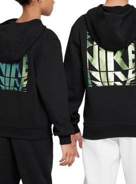 Moletom Nike Sportswear Club preto para meninos e meninas.