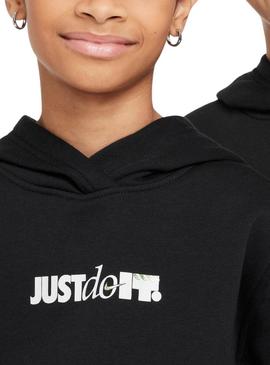 Moletom Nike Sportswear Club preto para meninos e meninas.