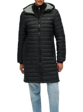 Casaco acolchoado Superdry Hood Fuji Lite preto para mulher