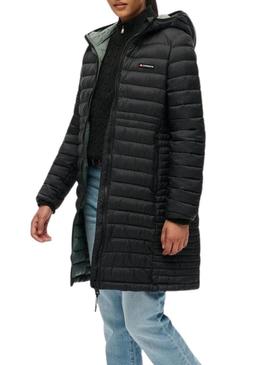 Casaco acolchoado Superdry Hood Fuji Lite preto para mulher