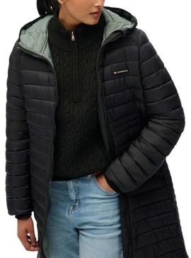 Casaco acolchoado Superdry Hood Fuji Lite preto para mulher