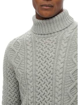 Camisola Superdry Jacob Cable cinza para homem