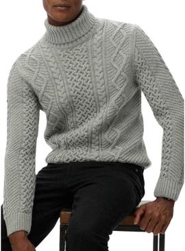 Camisola Superdry Jacob Cable cinza para homem