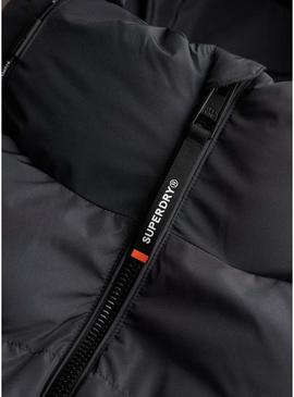Jaqueta acolchoada Superdry Hooded Sports Puffer cinza para homem