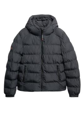 Jaqueta acolchoada Superdry Hooded Sports Puffer cinza para homem