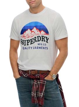 Camiseta Superdry Great Outdoors branca para homem