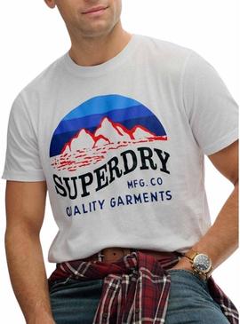 Camiseta Superdry Great Outdoors branca para homem
