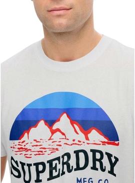 Camiseta Superdry Great Outdoors branca para homem