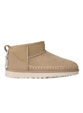 Botas UGG Classic Ultra Mini Biarritz bege para mulher.