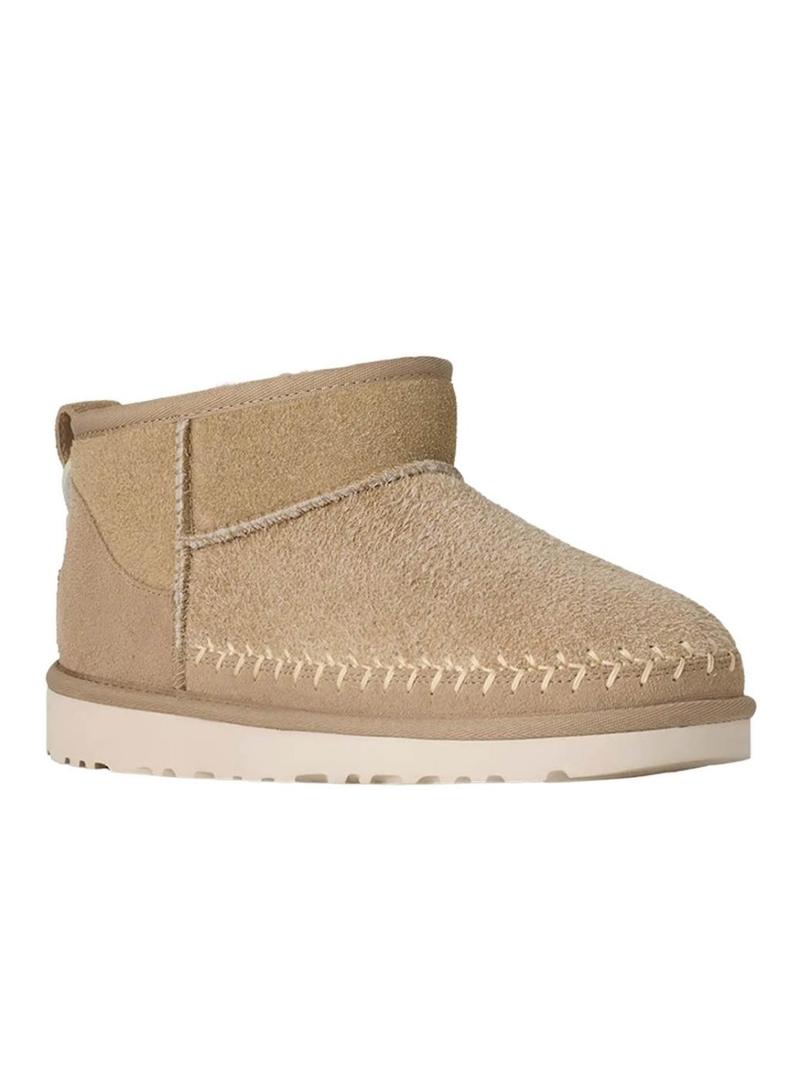 Botas UGG Classic Ultra Mini Biarritz bege para mulher.