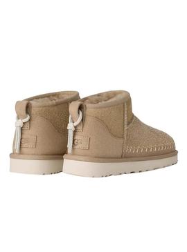 Botas UGG Classic Ultra Mini Biarritz bege para mulher.