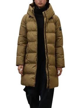 Casaco Ecoalf acolchoado Manlie marrom para mulher.