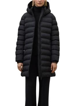 Casaco Ecoalf Cronulla acolchoado preto para mulher