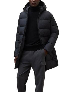 Casaco acolchoado Ecoalf Vintage cinza escuro para homem.