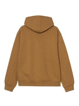 Moletom Carhartt com zíper marrom para homem.